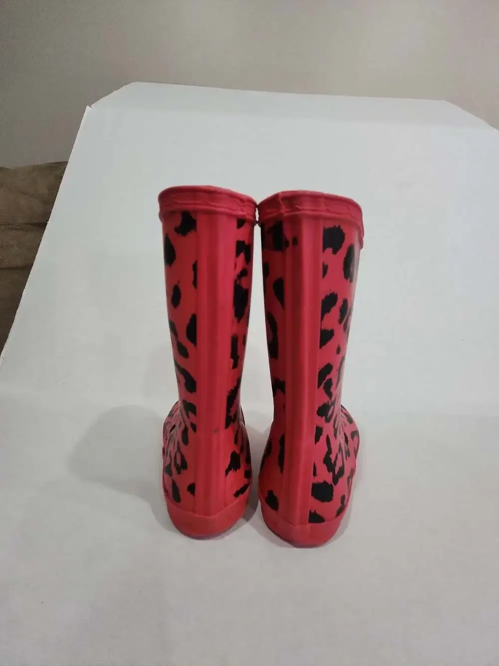 Hunter Kids First Classic Leopard Print Rain Boots Pink UK 11